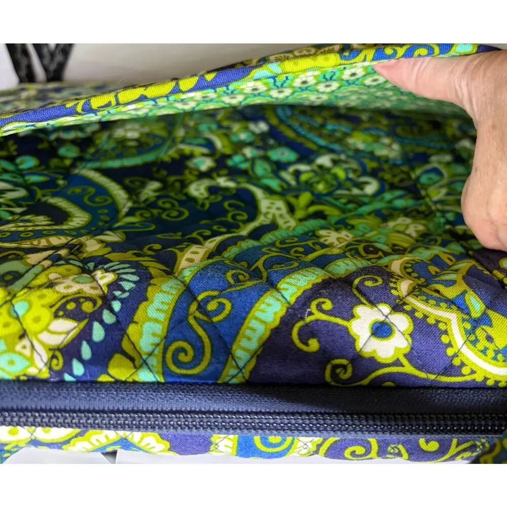Vera Bradley Hard Shell Laptop Case 17” x 12” Rhythm & Blues Shoulder Strap